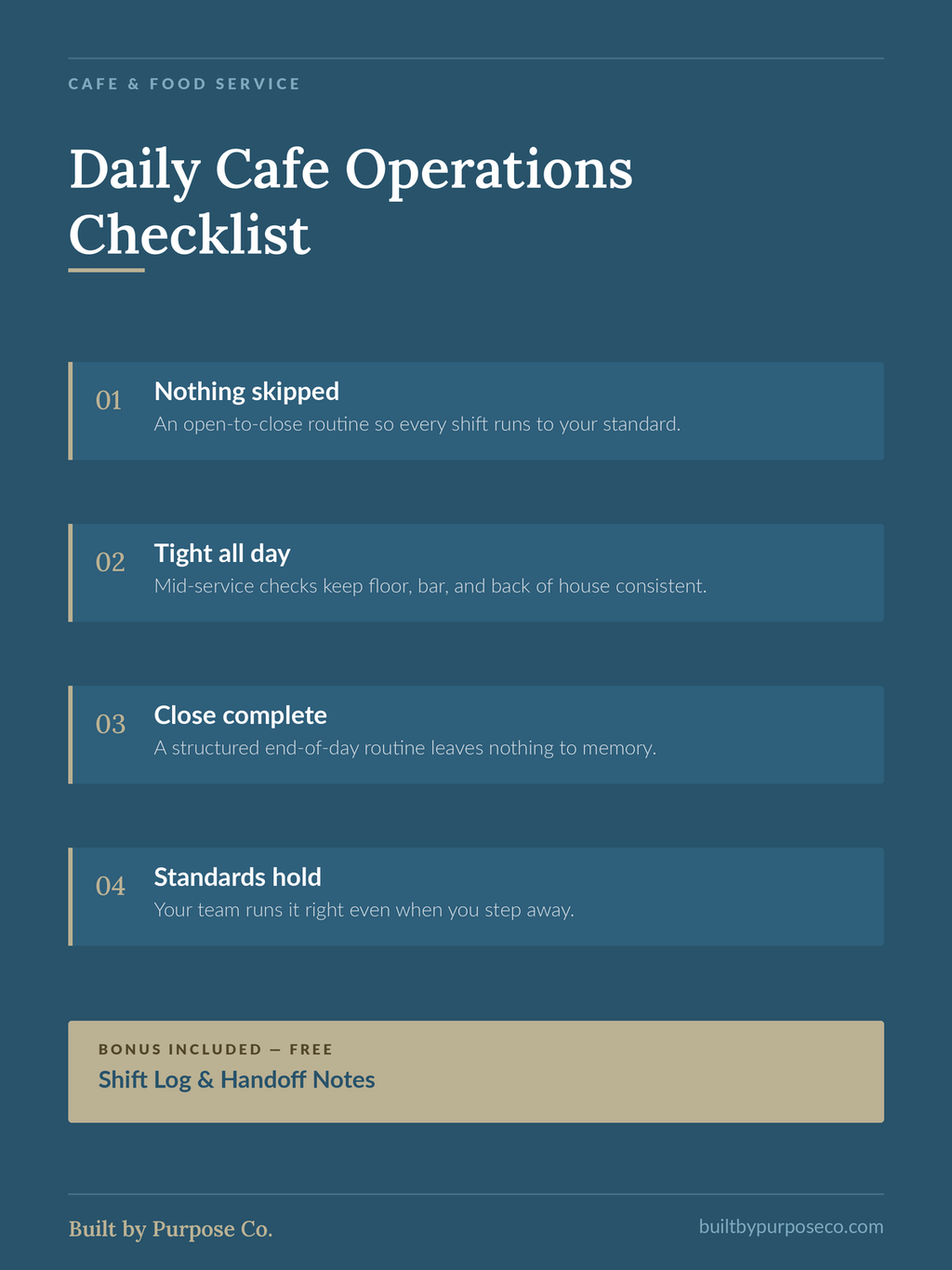 Daily Cafe Operations Checklist — Free Download