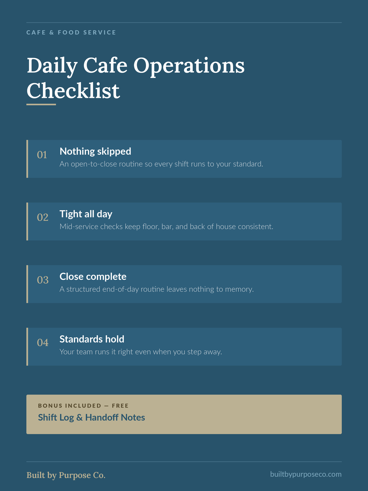 Daily Cafe Operations Checklist — Free Download