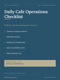 Daily Cafe Operations Checklist — Free Download