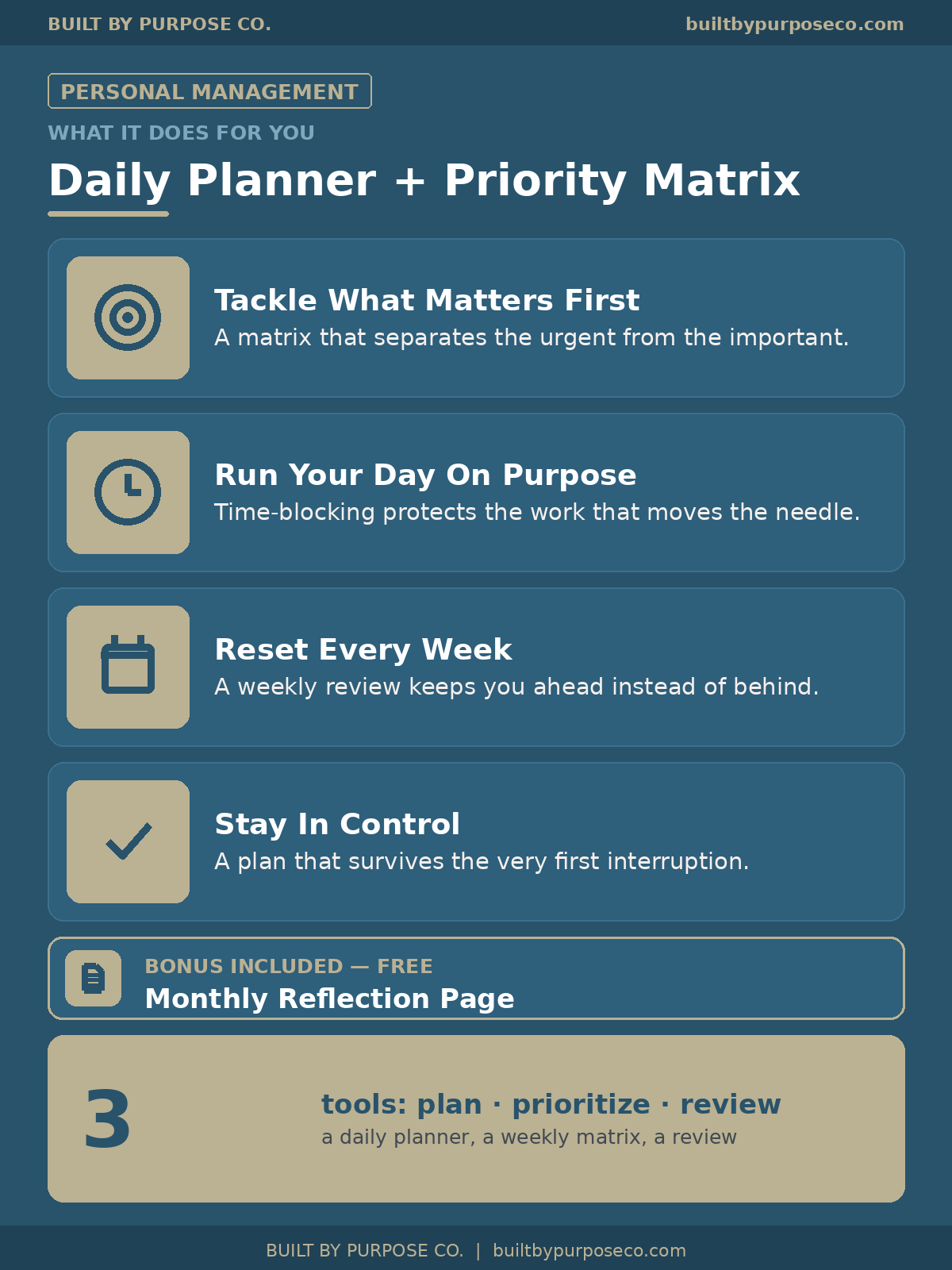 BBP Daily Planner + Weekly Priority Matrix