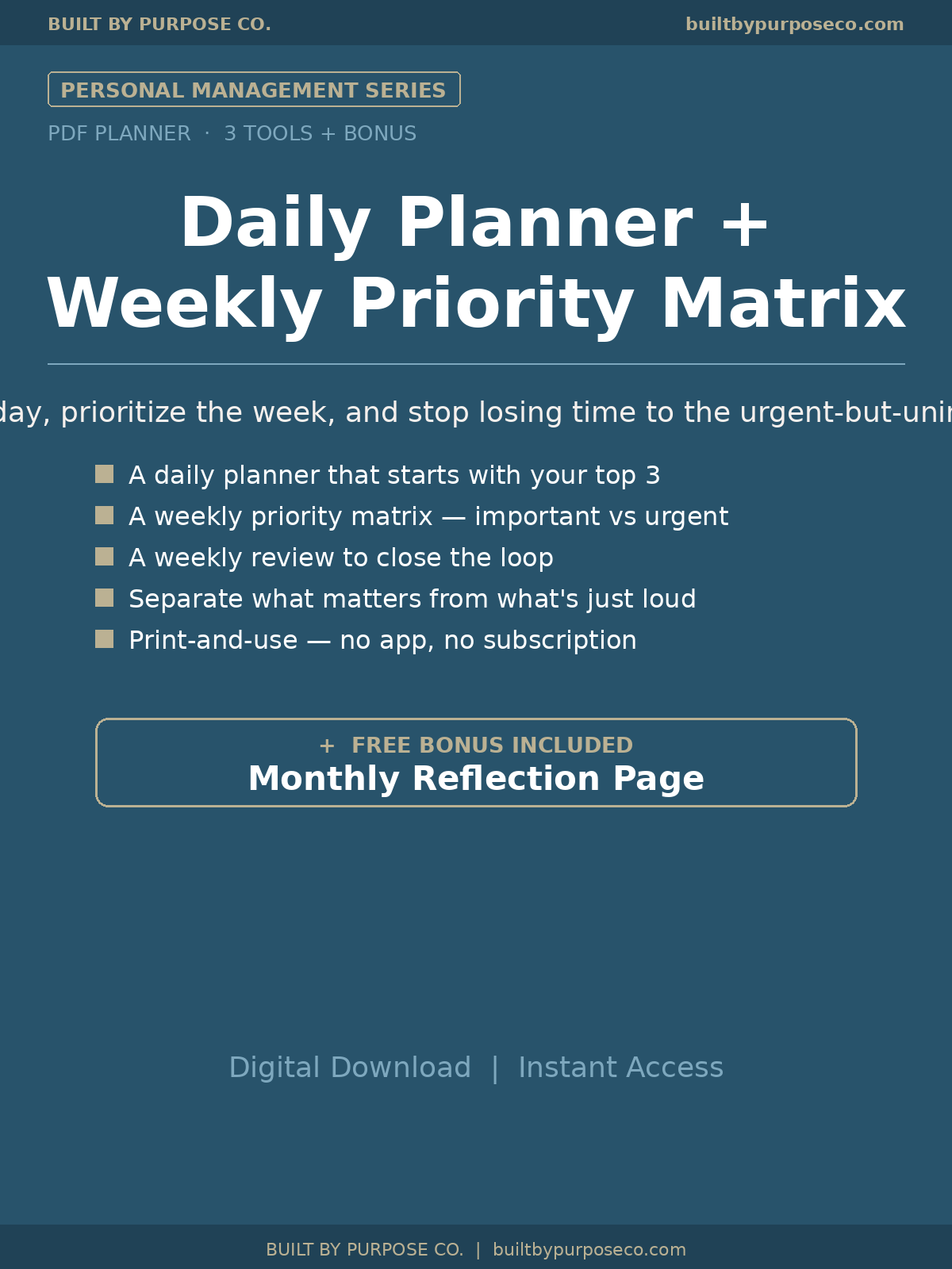 BBP Daily Planner + Weekly Priority Matrix