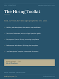 The Hiring Toolkit: Find, Screen & Hire the Right People
