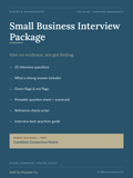 Small Business Interview Package — Hiring Manager's Guide