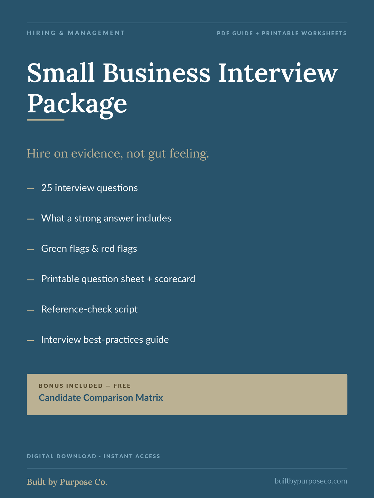 Small Business Interview Package — Hiring Manager's Guide