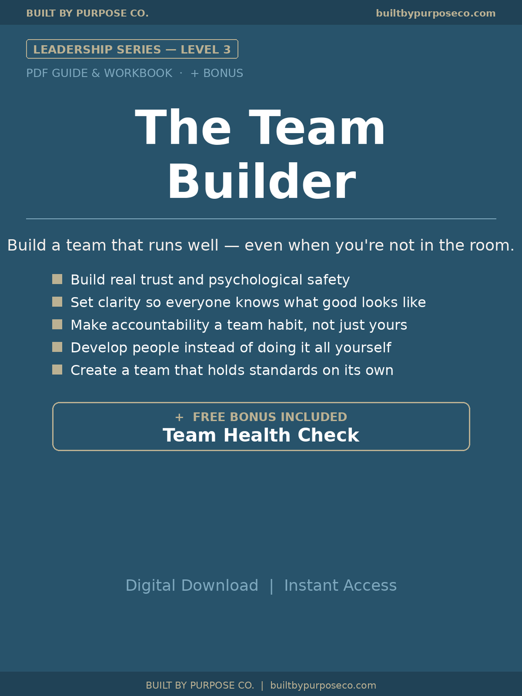 BBP Leadership Series Level 3 — The Team Builder
