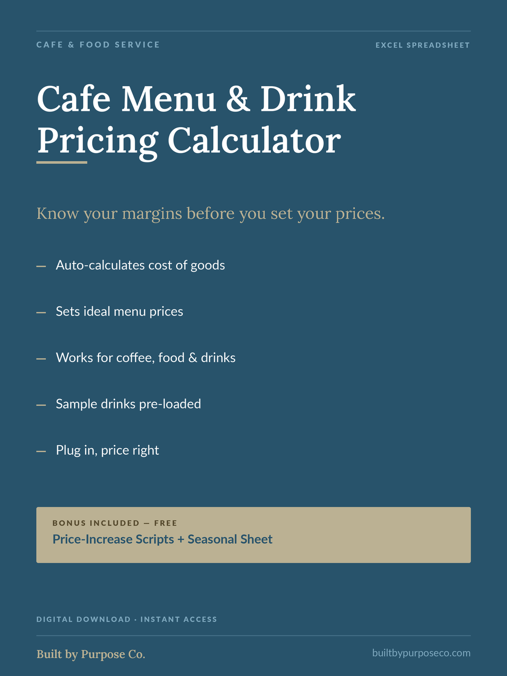 Cafe Menu & Drink Pricing Calculator