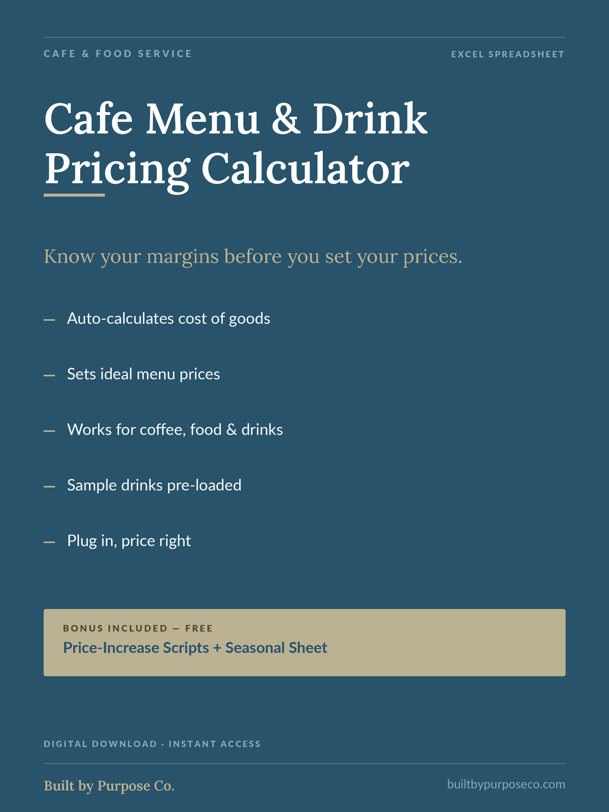 Cafe Menu & Drink Pricing Calculator