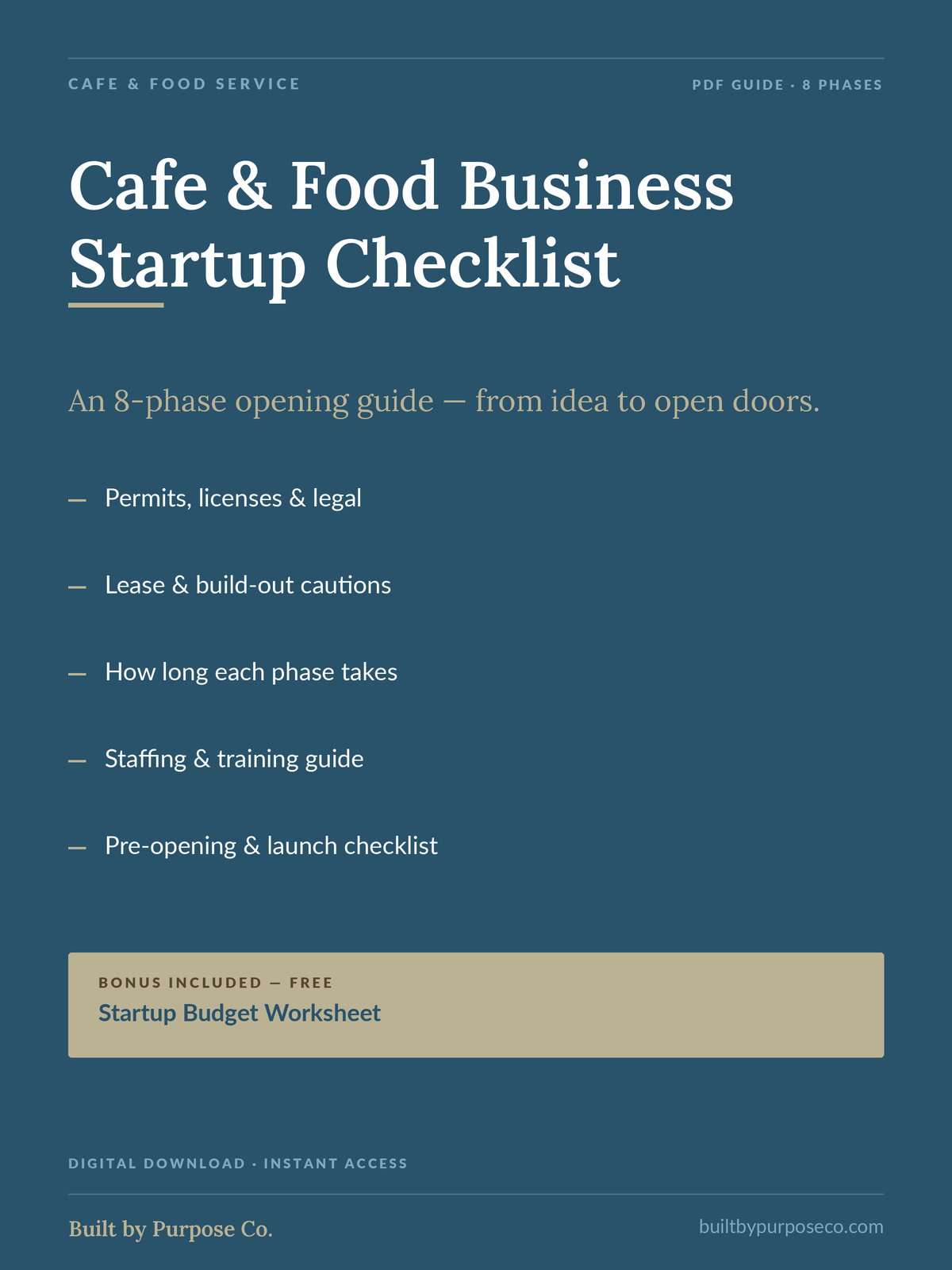 Cafe & Food Business Startup Checklist