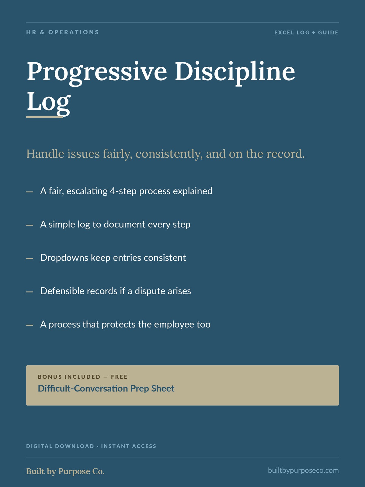Progressive Discipline Log & Guide
