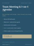 Printable Team Meeting & 1-on-1 Agendas