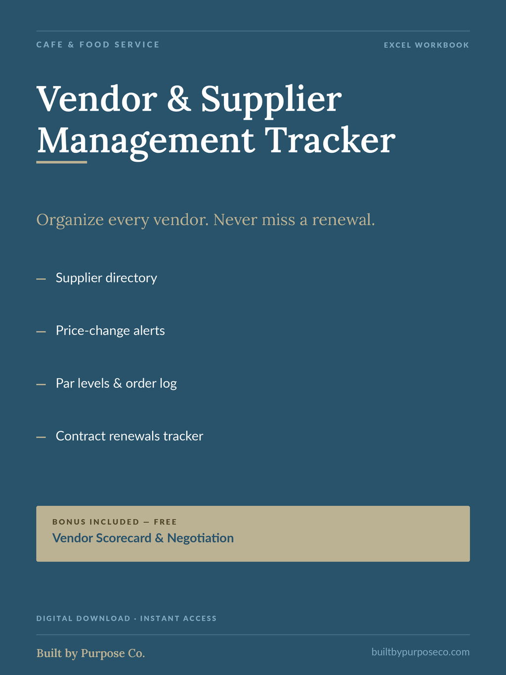 Vendor & Supplier Management Tracker