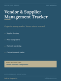 Vendor & Supplier Management Tracker