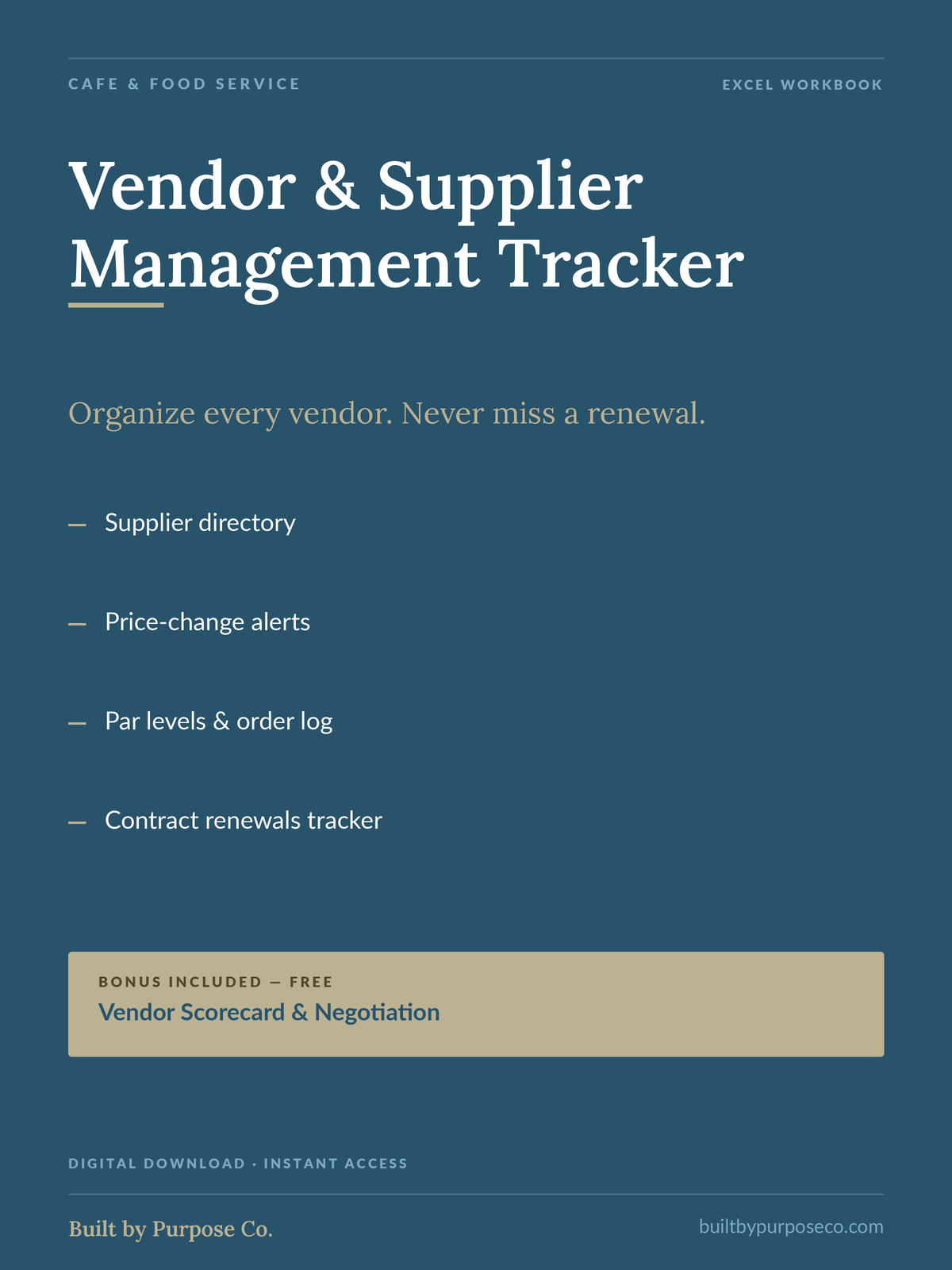 Vendor & Supplier Management Tracker