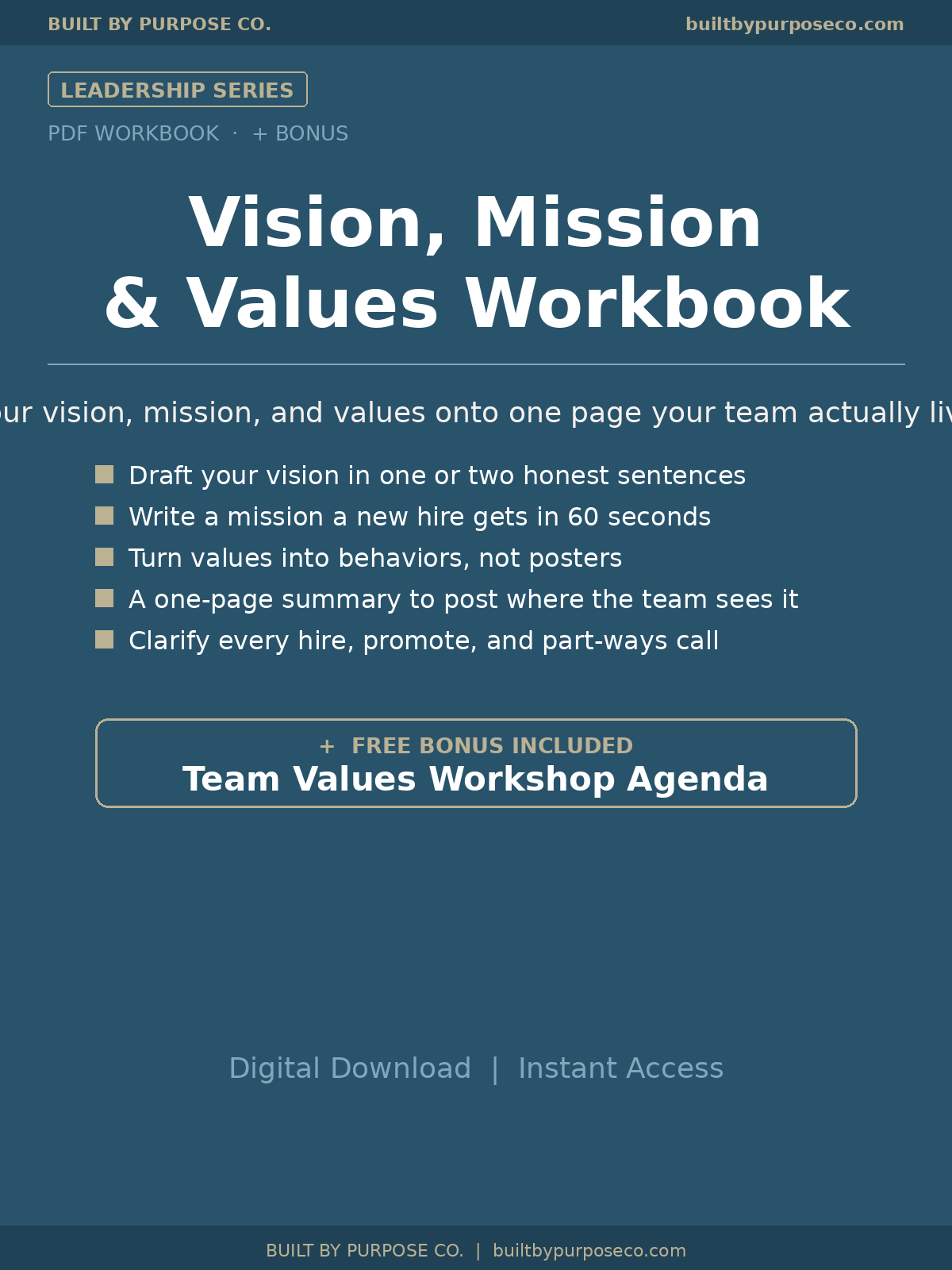 Vision, Mission & Values Workbook