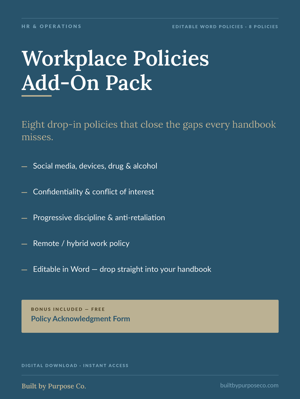 Workplace Policies Add-On Pack